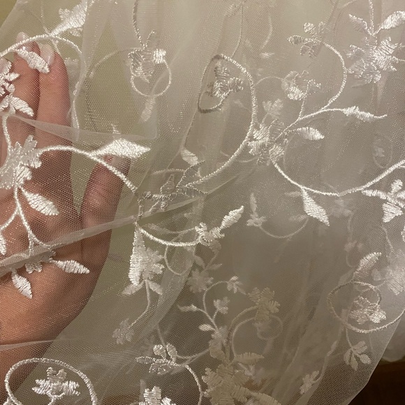 Boho Long Sleeve Wedding Dress Lace Appliqués Size 6 - Picture 10 of 12